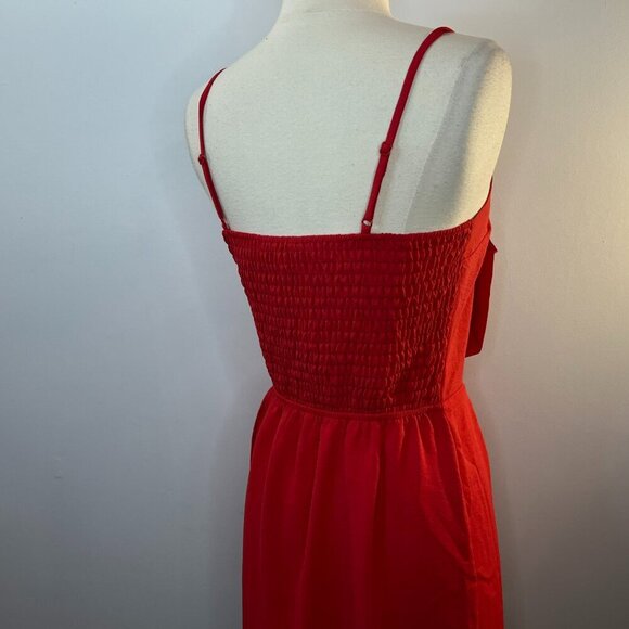 Monteau Women's Red Flower Front Spaghetti Strap Sun Dress - Size Small - NWT - Picture 3 of 5